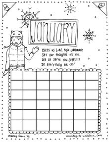 Free calendar coloring book