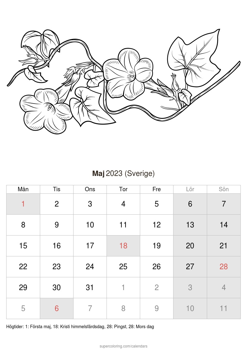 Kalender maj sverige