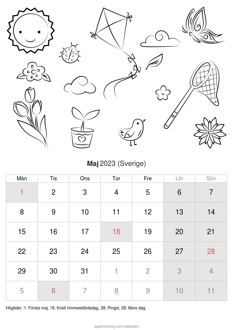 Kalender maj sverige