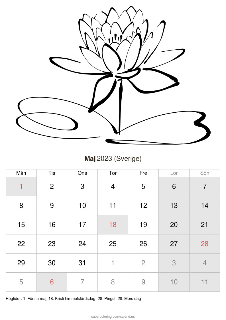 Kalender maj sverige