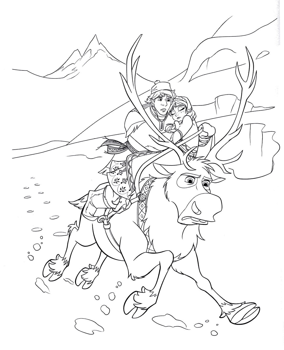 Kids under frozen coloring pages
