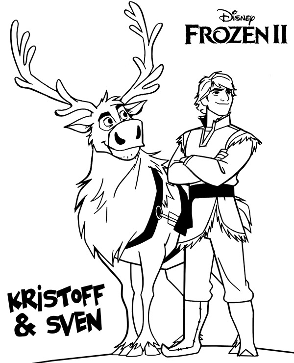 Printable frozen ii coloring pages sven kristoff