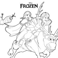 Ana olaf kristoff coloring pages