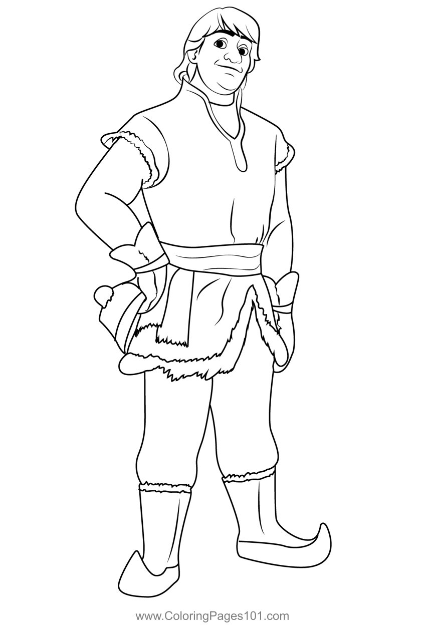 The kristoff coloring page for kids