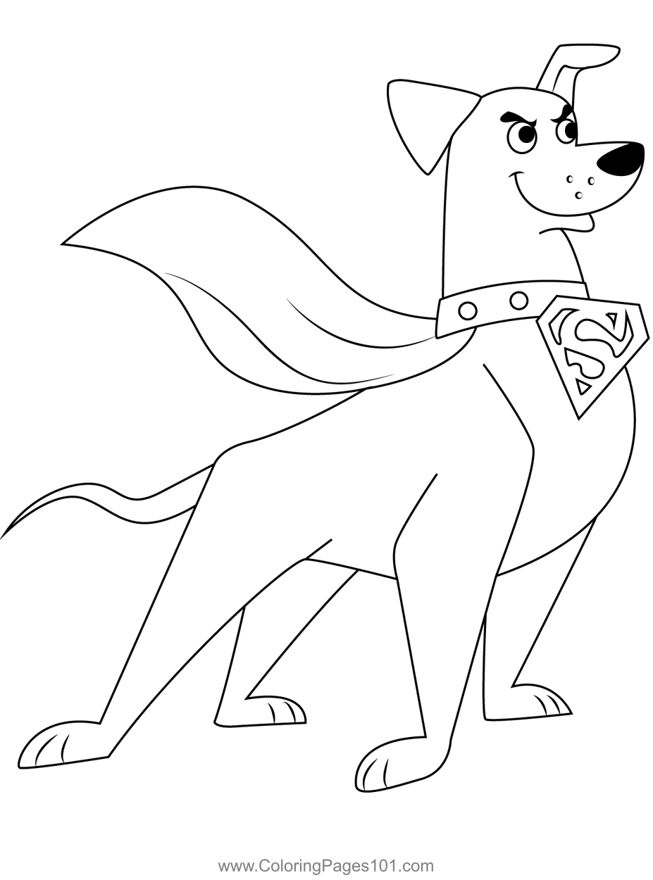 Krypto coloring page for kids