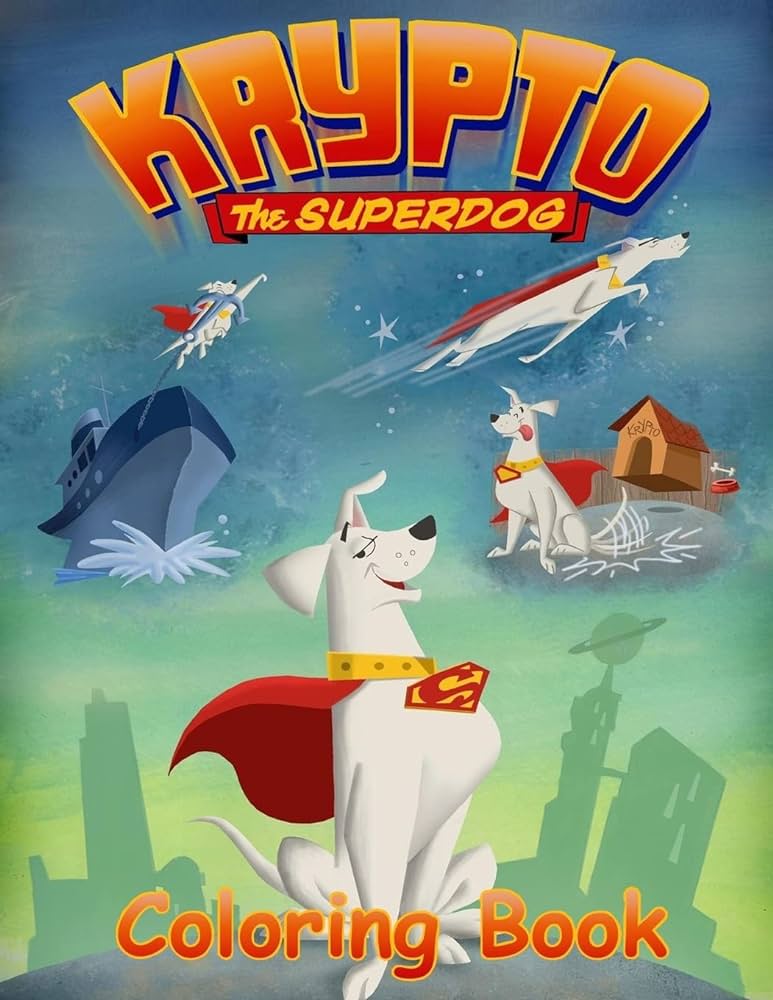 Krypto the superdog coloring book coloring book for kids and adults with fun easy and relaxing coloring pages johnson linda books