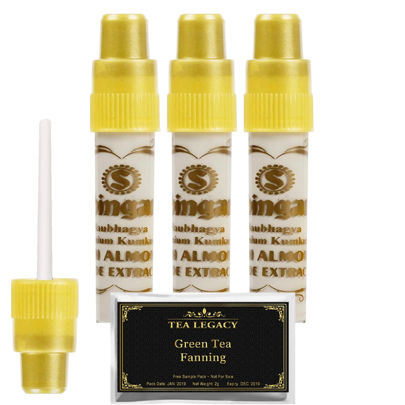 Yogic mantra shringar bindi liquid white color kumkum bottles bundle with tealegacy free sample premium kum kum with almond aloe extracts for bindi dots tikka bindis temporary tattoo