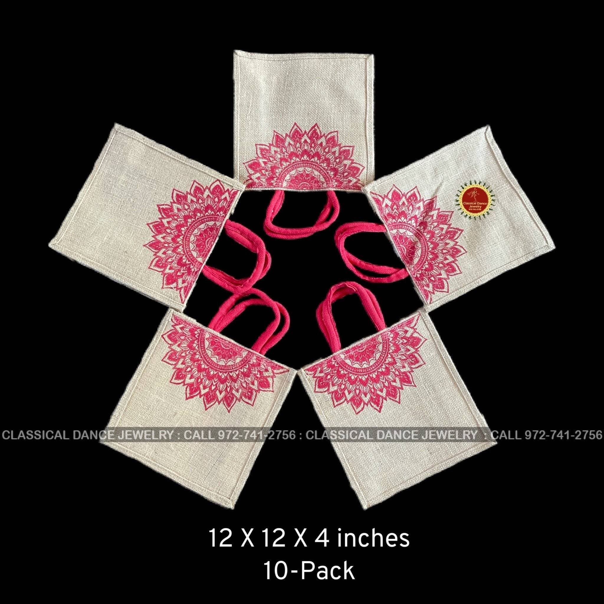Jute mandala design potli thamboolam bags return gifts haldi kumku â classical dance jewelry