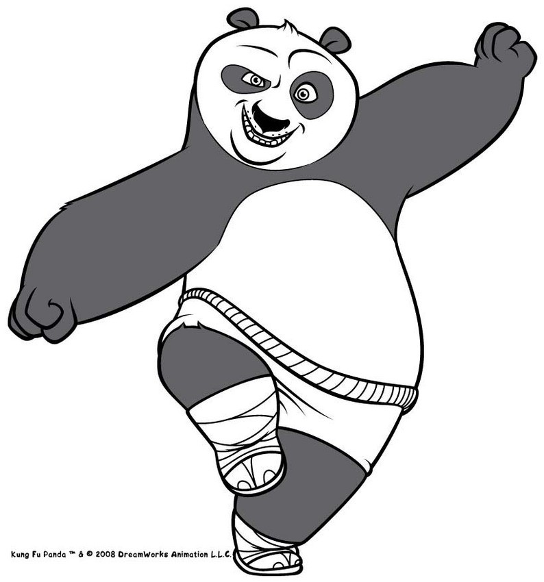 Po the kung fu master coloring pages