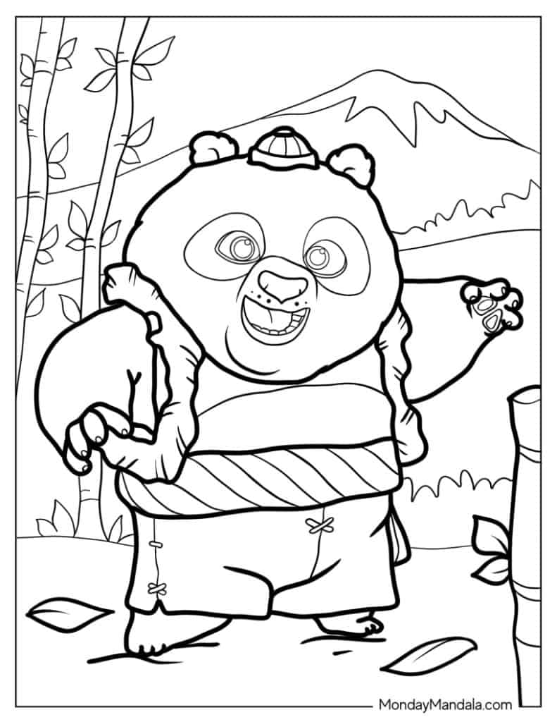 Kung fu panda coloring pages free pdf printables