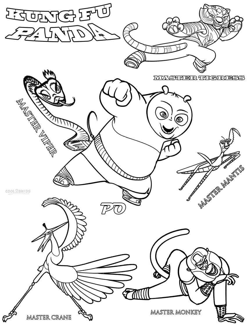 Printable kung fu panda coloring pages for kids