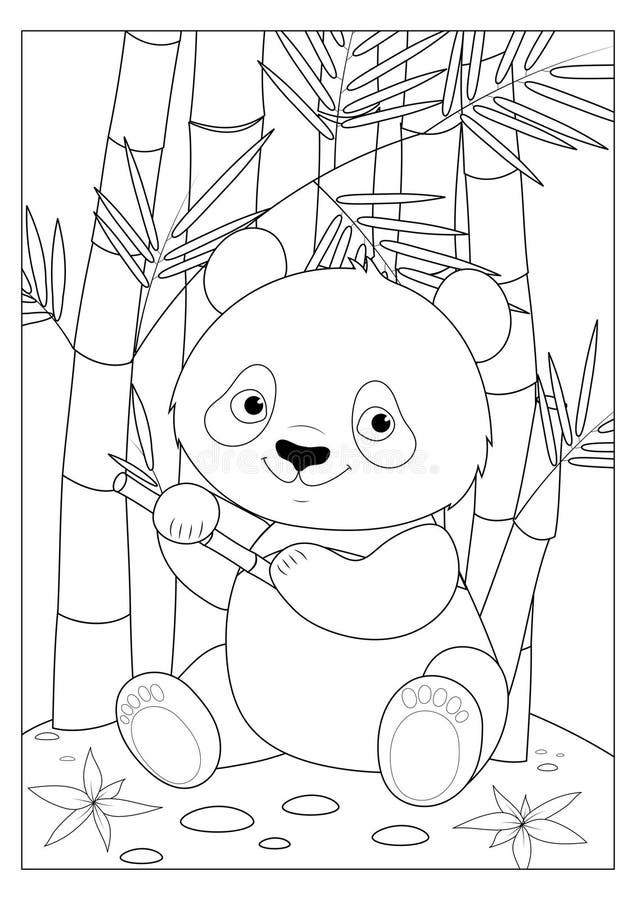 Panda bamboo coloring stock illustrations â panda bamboo coloring stock illustrations vectors clipart