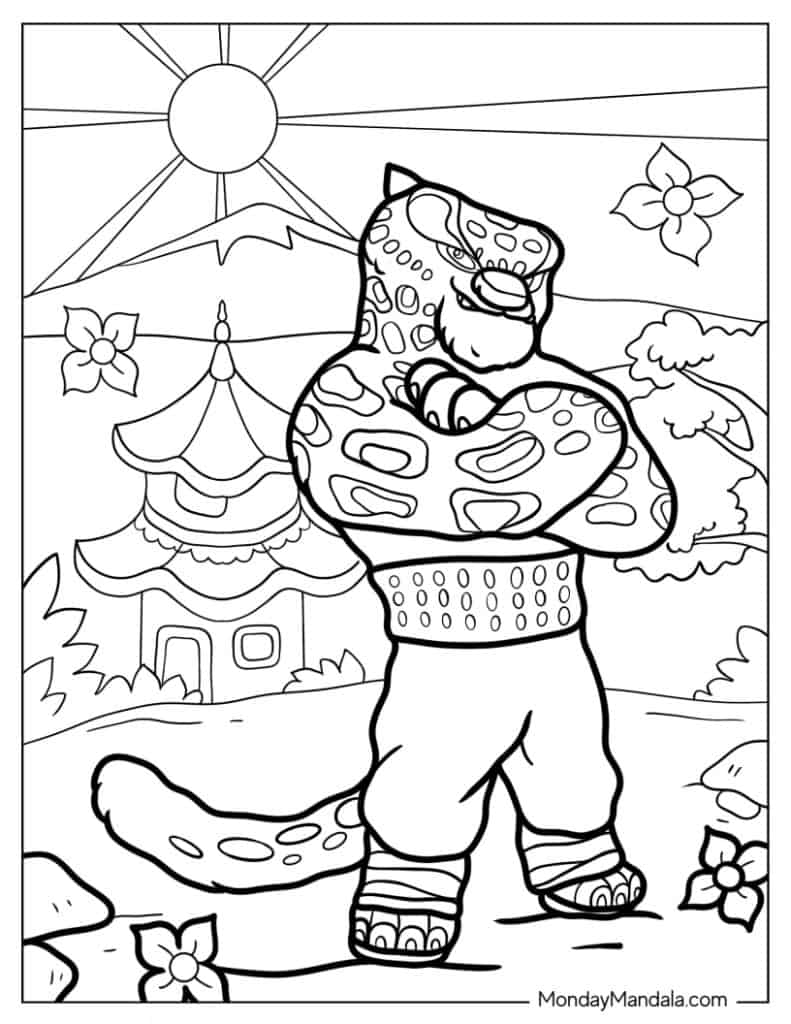 Kung fu panda coloring pages free pdf printables