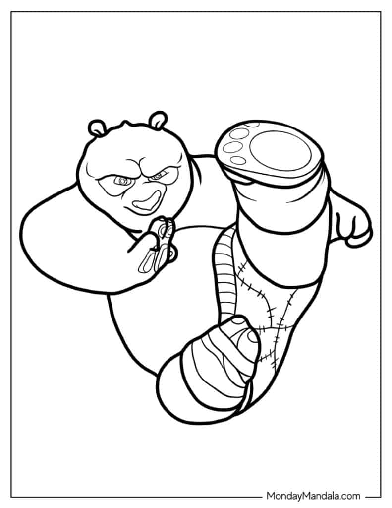 Kung fu panda coloring pages free pdf printables
