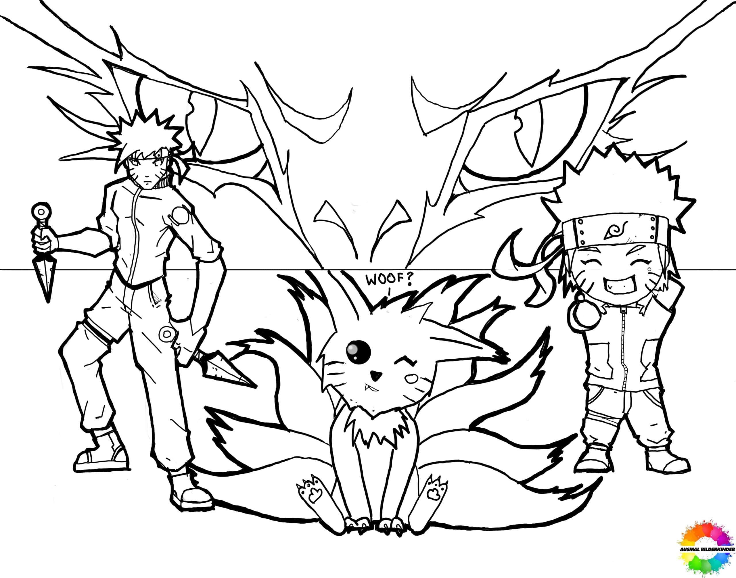Kurama coloring pages for free