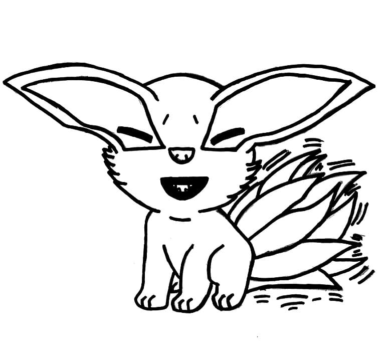 Adorable kurama coloring page