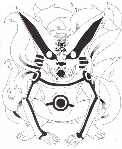 Kurama and naruto by theark