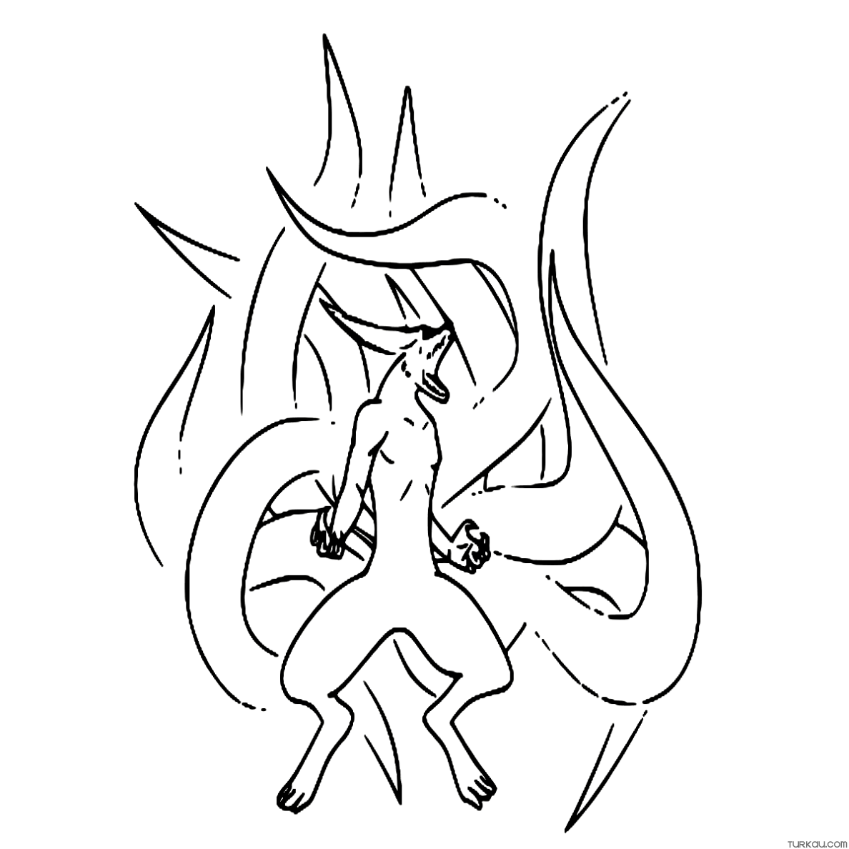 Anime kurama coloring page