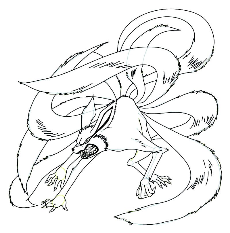 Kurama is angry coloring page