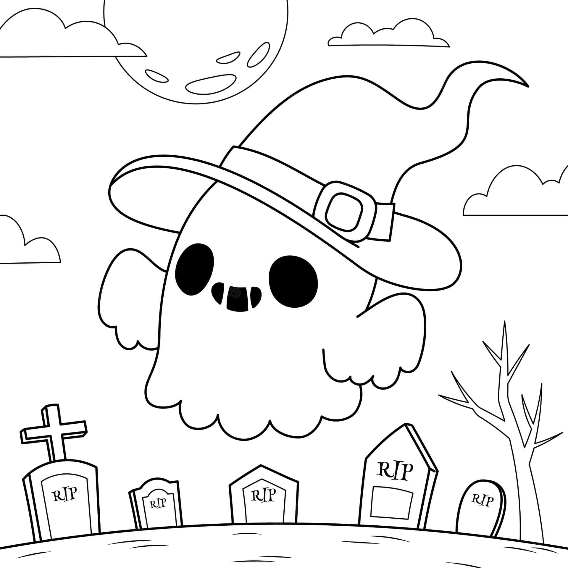 Download cartoon ghost coloring pictures