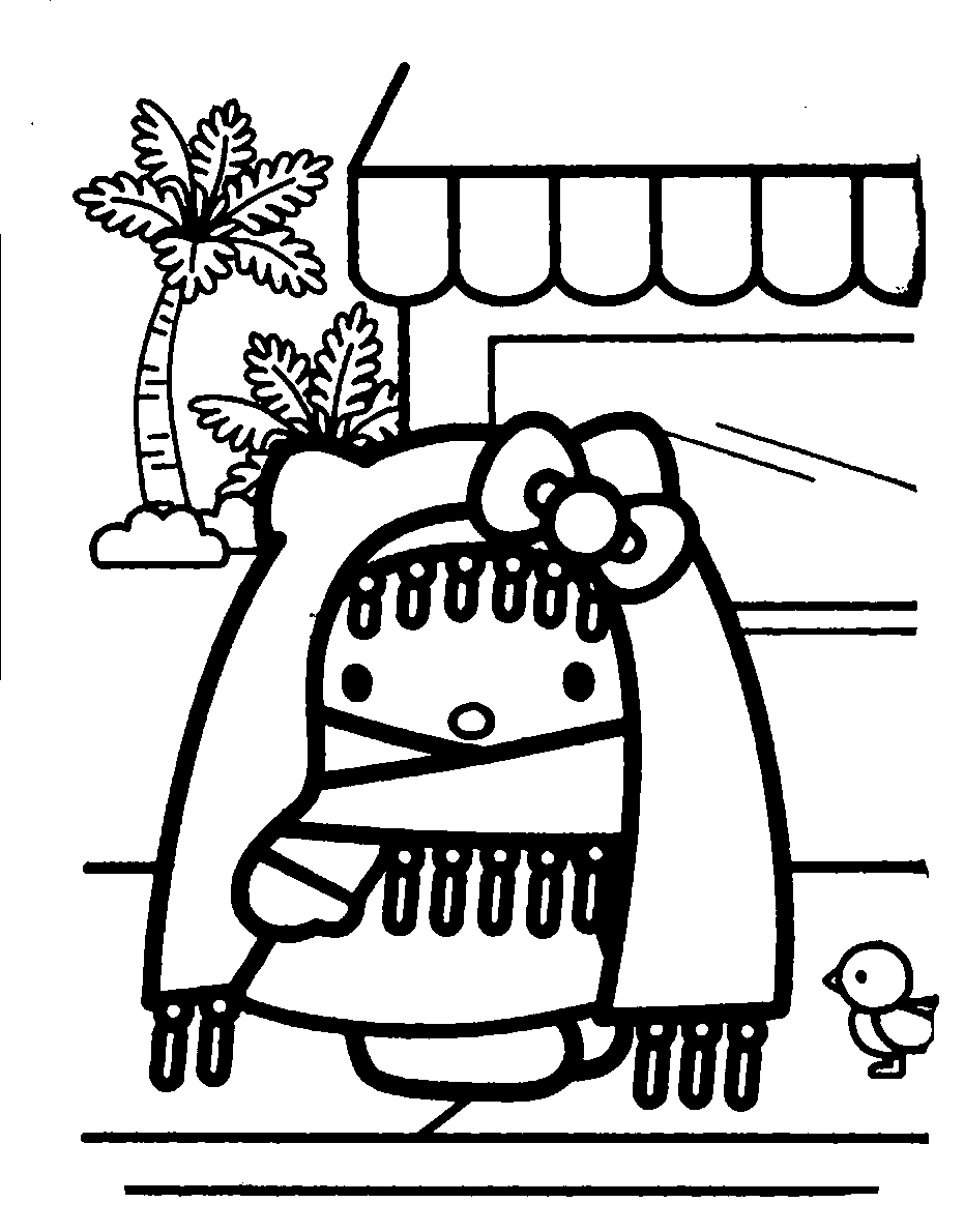 Hello kitty coloring pages