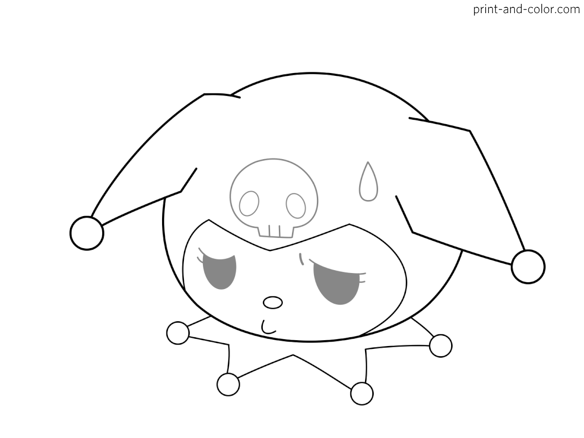 Kuromi coloring pages print and color