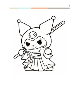 Adorable kuromi coloring pages by the coloring cove tpt