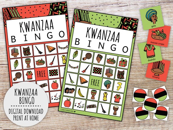 Kwanzaa bingo game for kids kids african heritage party game classroom game and africa kwanzaa festival family activity printable pdfs
