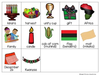 Kwanzaa bingo game by angels primary adventures tpt
