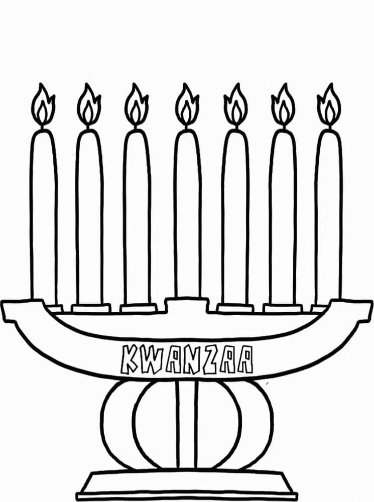 Free printable kwanzaa candles coloring page