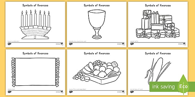 Symbols of kwanzaa coloring pages lesson plan