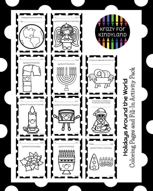 Holidays around the world crafts coloring hanukkah kwanzaa christmas