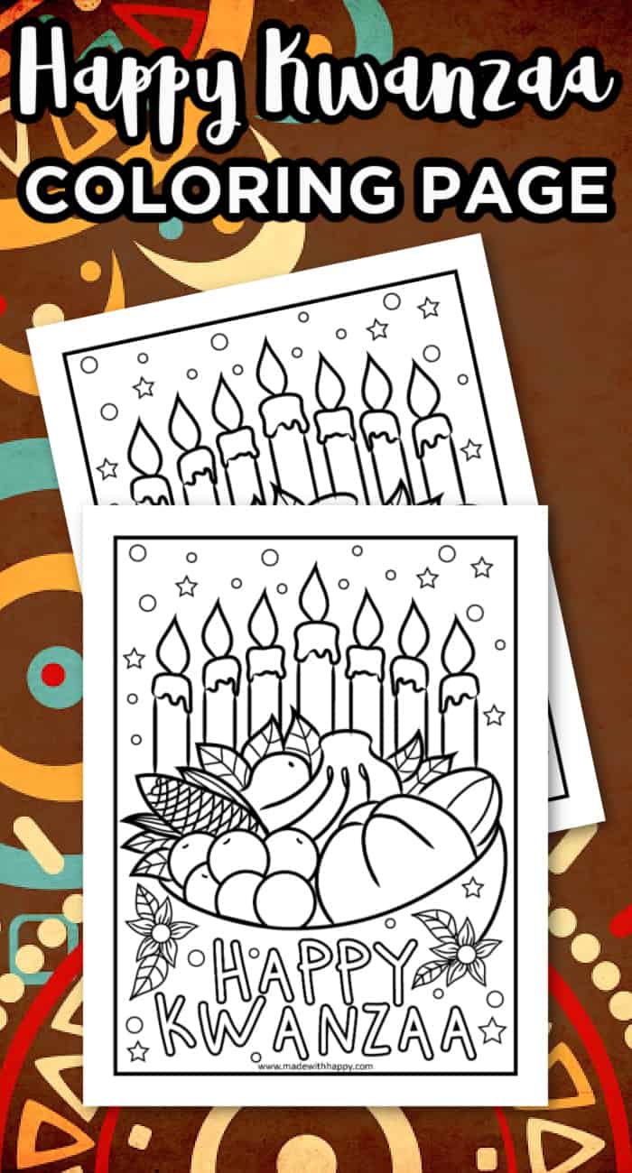 Happy kwanzaa coloring page