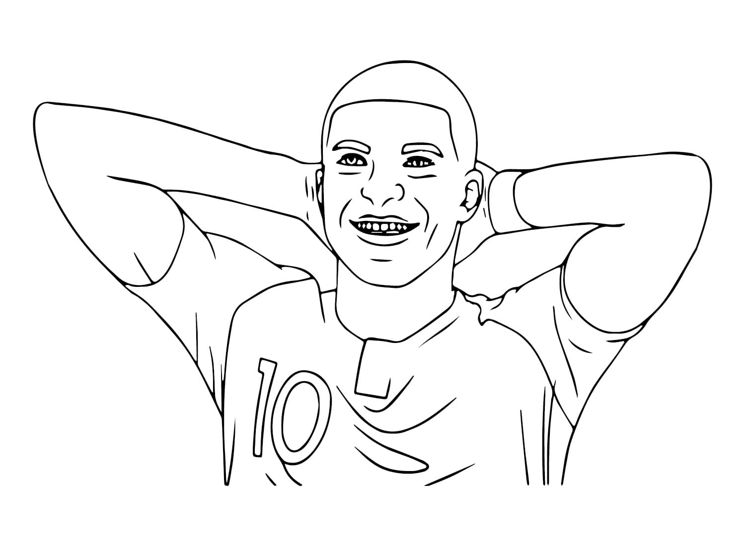 Free kylian mbappe coloring page