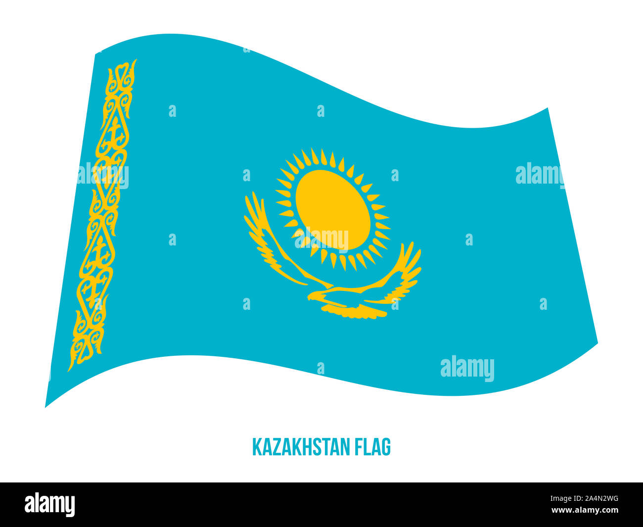 Kazakhstan flag vector hi