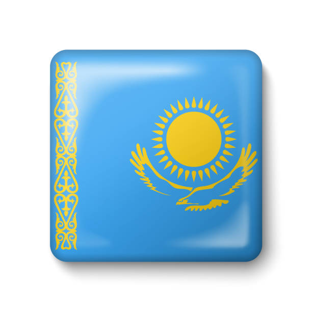 Kazakhstan flag coat of arms banner stock photos pictures royalty