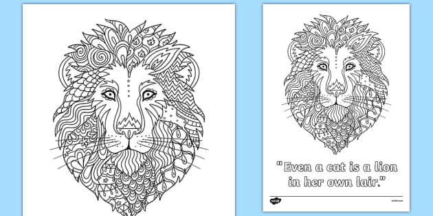 Lion colouring sheet