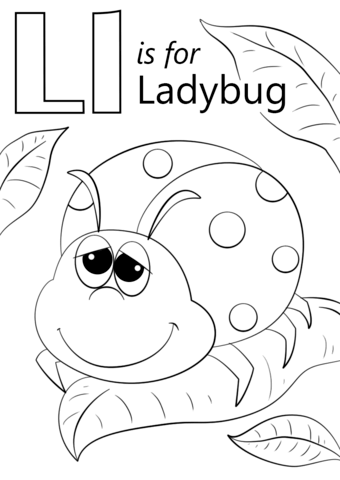 Letter l is for ladybug coloring page from letter l category select from printable craâ preschool coloring pages abc coloring pages ladybug coloring page