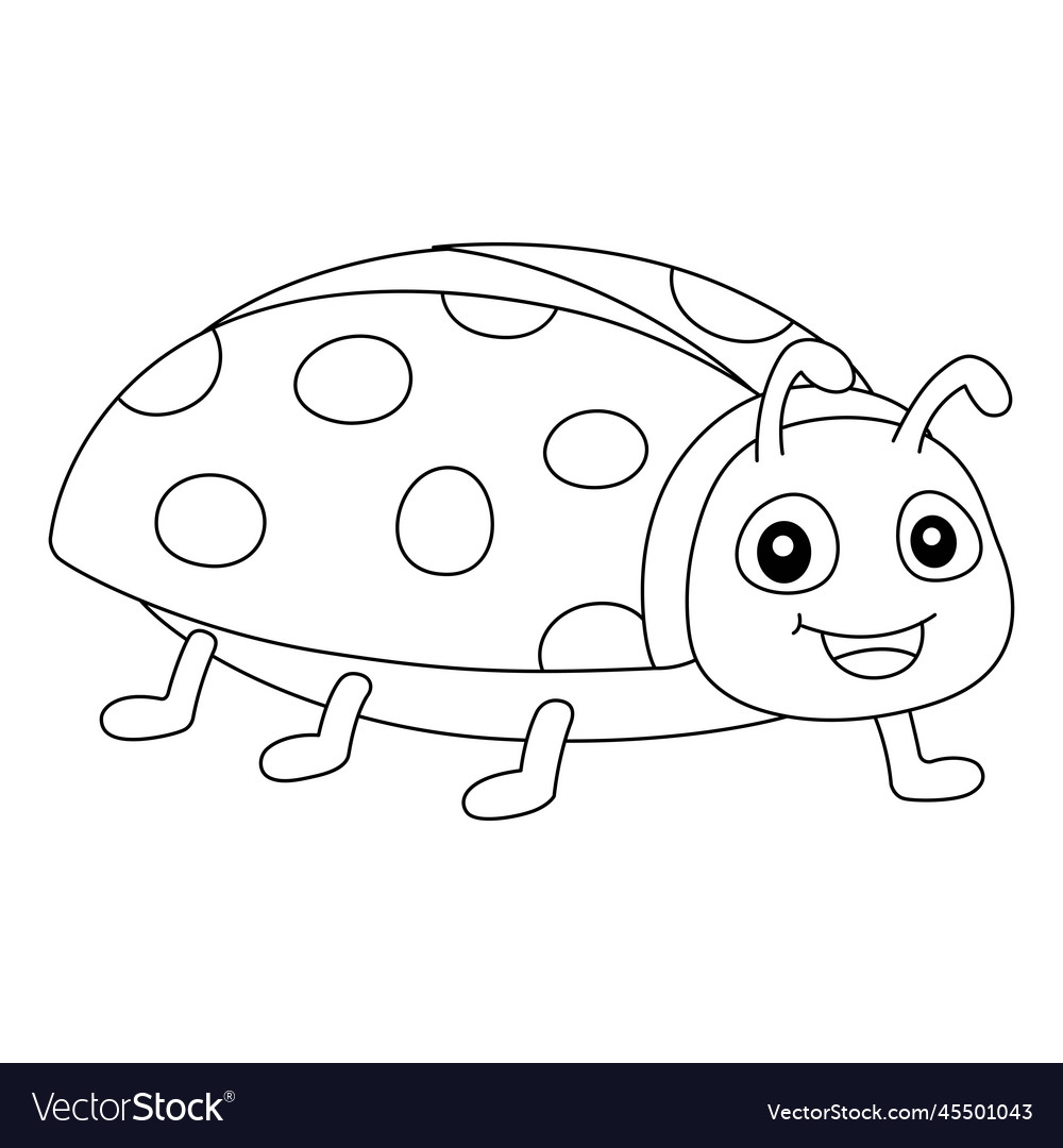 Spring ladybug isolated coloring page for kids vector image