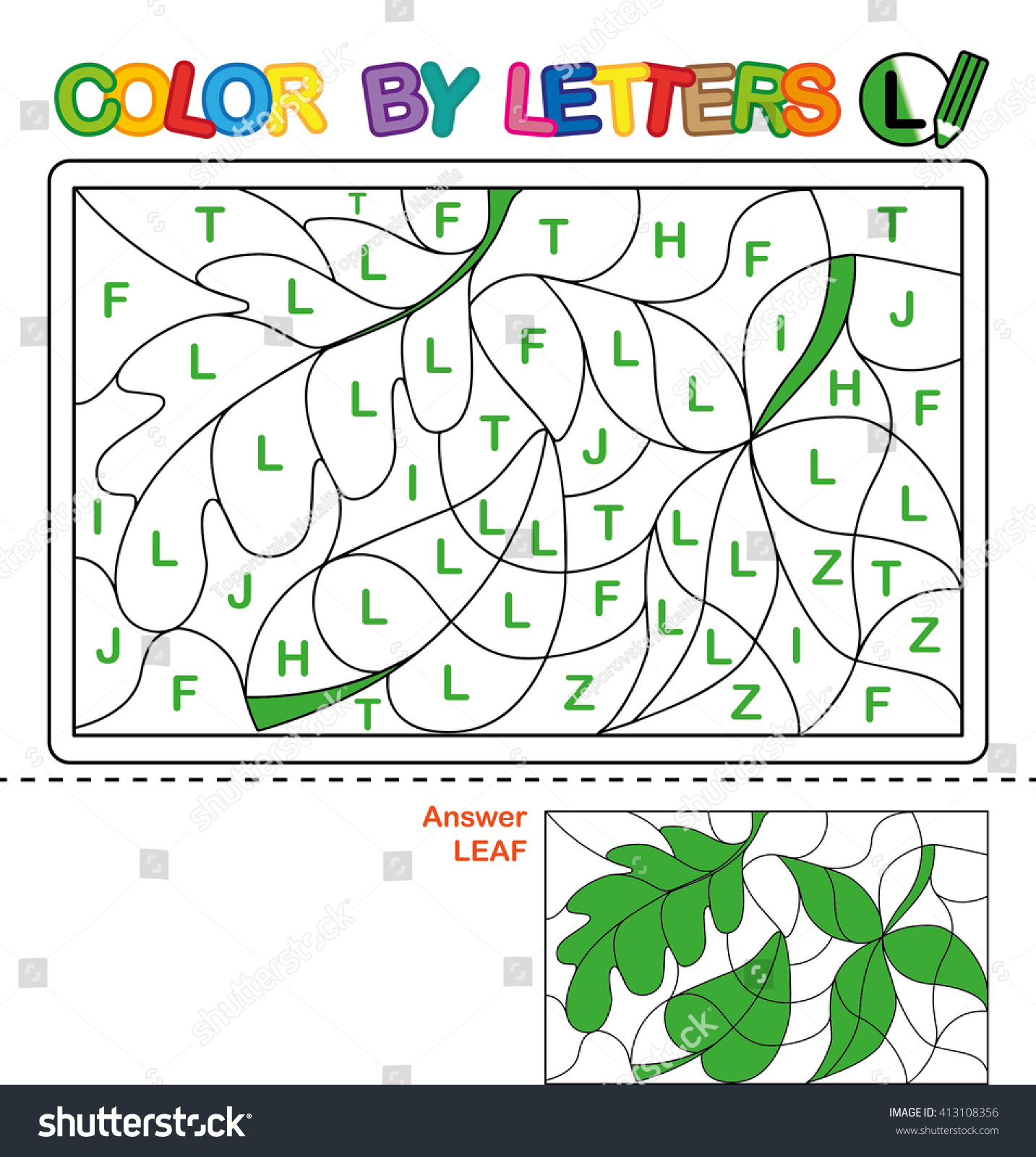 Puzzle kids color by letters vector stock vector royalty free