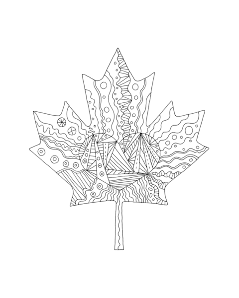 Inner maple leaves love canada