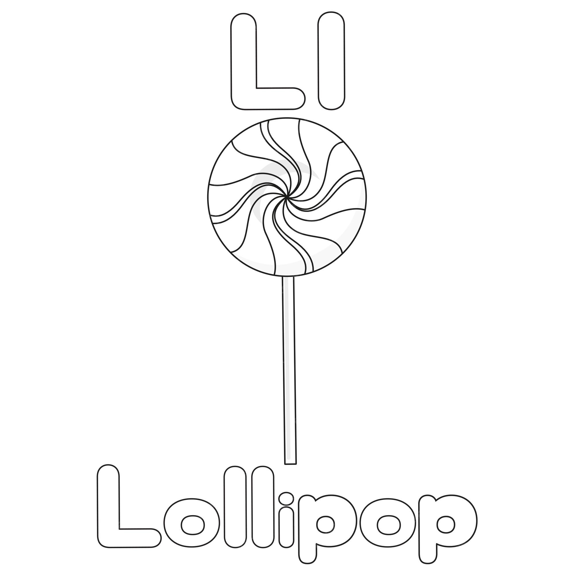 Premium vector l for lollipop