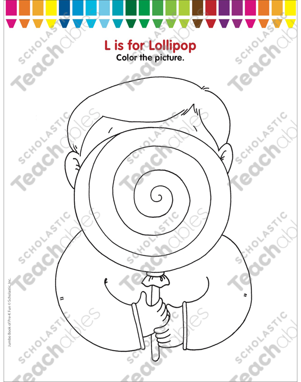 L is for lollipop coloring page printable coloring pages