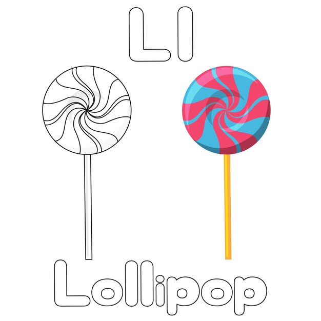 Premium vector l for lollipop
