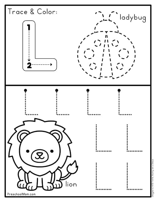 Letter l preschool printables