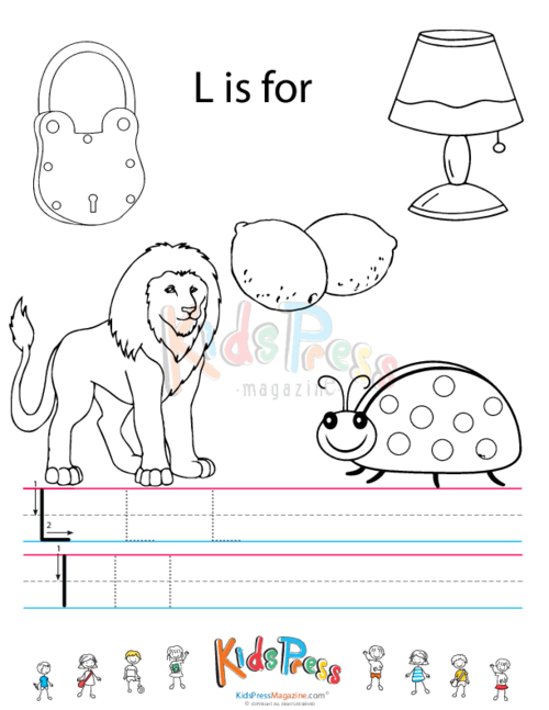 Alphabet tracing worksheet â l