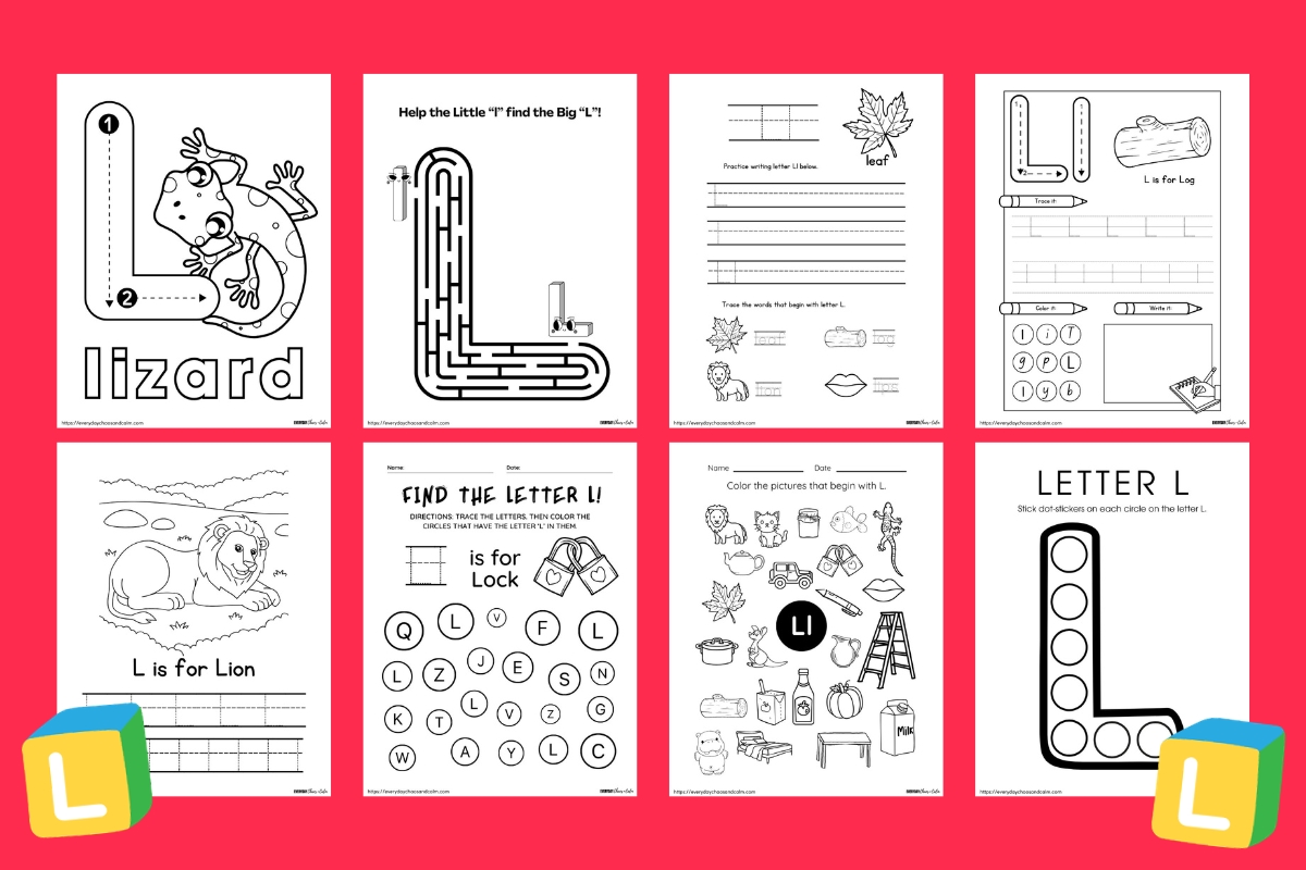 Free printable letter l worksheets