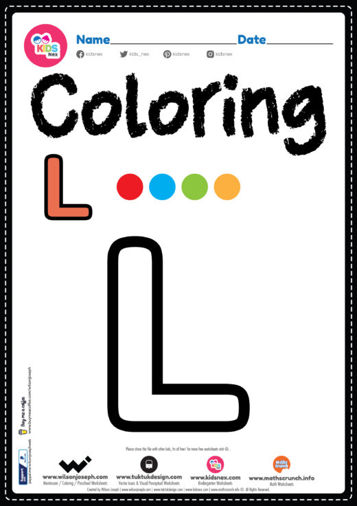 Letter l worksheets