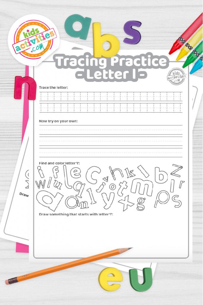 Free letter l practice worksheet trace it write it find it draw kids activities blog