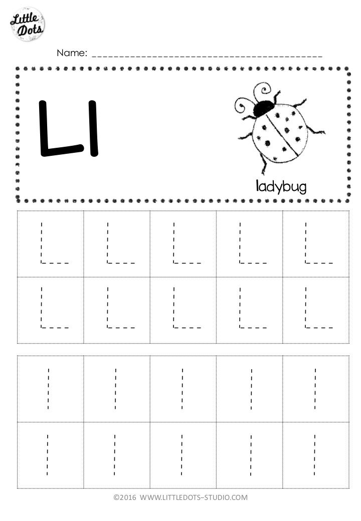 Free letter l tracing worksheets